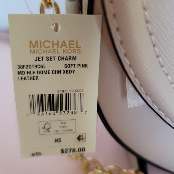 MICHAEL KORS Jet Set Charm Saffiano Leather MD Half Dome Chain Crossbody-🎈$148. - Picture 16 of 16